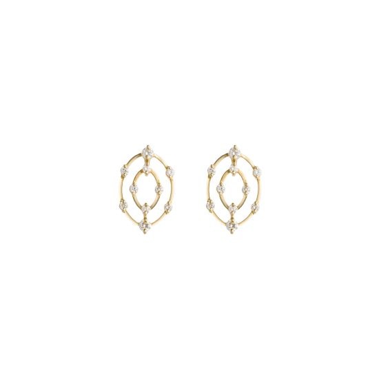 aurora earrings white diamonds gold alveare jewelry