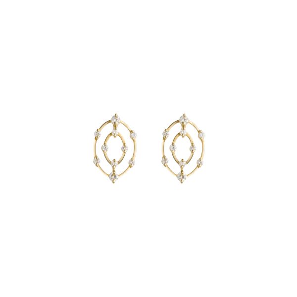 aurora earrings white diamonds gold alveare jewelry