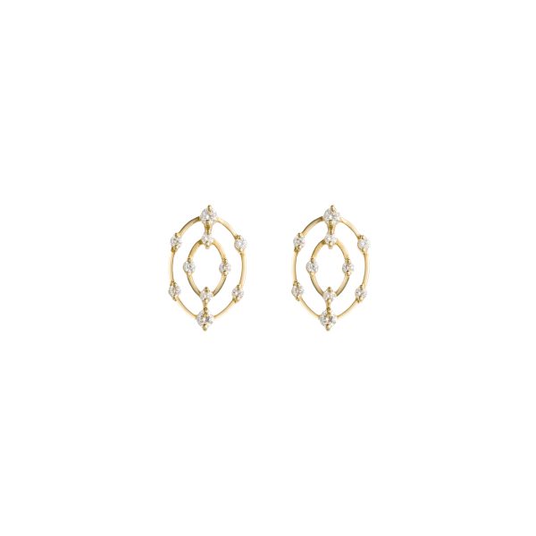 aurora earrings white diamonds gold alveare jewelry