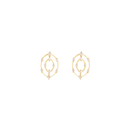 Aurora Earrings white diamonds gold alvearre jewlery