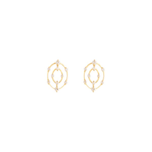 Aurora Earrings white diamonds gold alvearre jewlery