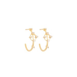 cybele earrings gold white diamonds alveare jewelry