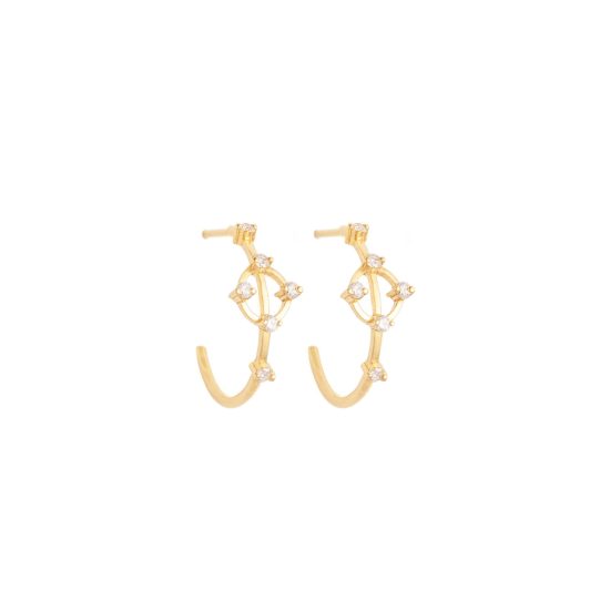 cybele earrings gold white diamonds alveare jewelry
