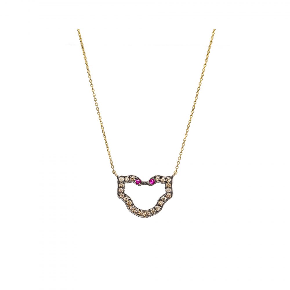 semele necklace coffee diamonds rubies gold