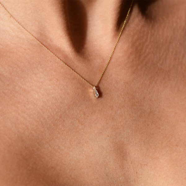 gia tiny necklace gold white diamonds