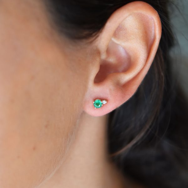 gia big earrings emeralds white diamonds gold