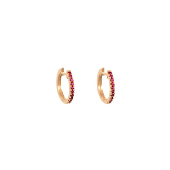 juno medium hoops rubies gold earrings