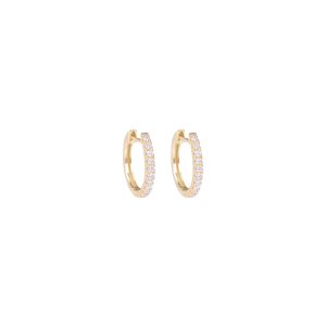 juno medium hoops white diamonds gold alveare jewelry