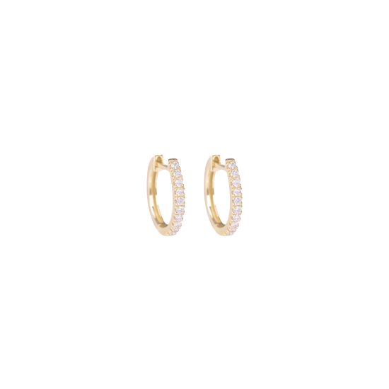 juno medium hoops white diamonds gold alveare jewelry