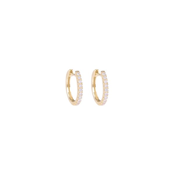 juno medium hoops white diamonds gold alveare jewelry