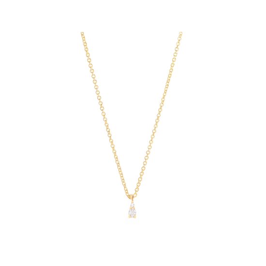 gia tiny necklace white diamonds gold