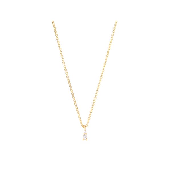 gia tiny necklace white diamonds gold