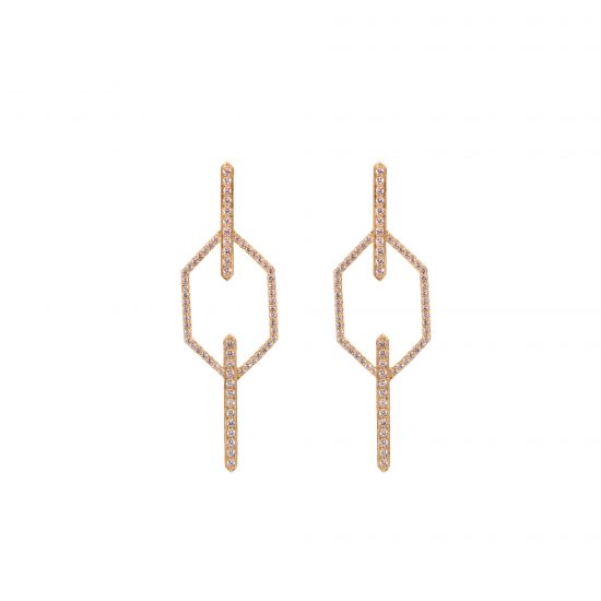 echo alessia earrings white diamonds gold