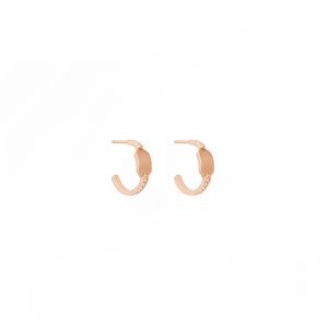 echo hoops white diamonds gold earrings