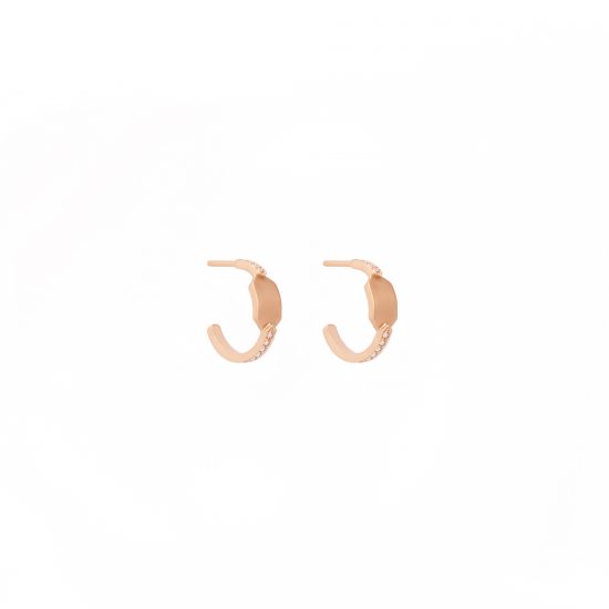 echo hoops white diamonds gold earrings