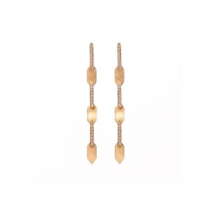 echo long earrings white diamonds gold
