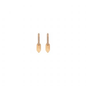 echo small earrings gold white diamonds