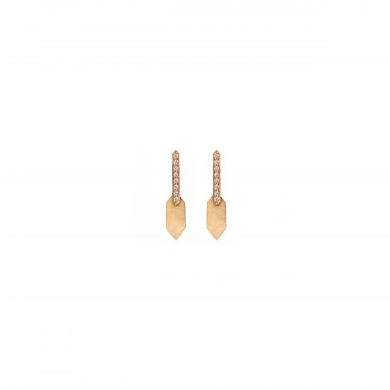 echo small earrings gold white diamonds