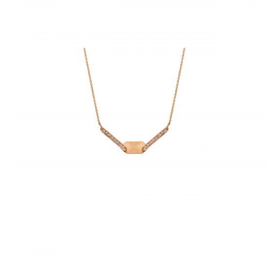 echo short necklace white diamonds gold