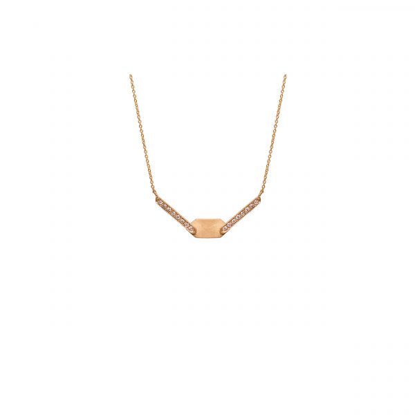 echo short necklace white diamonds gold