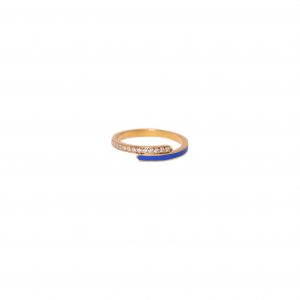 echo ring white diamonds enamel gold