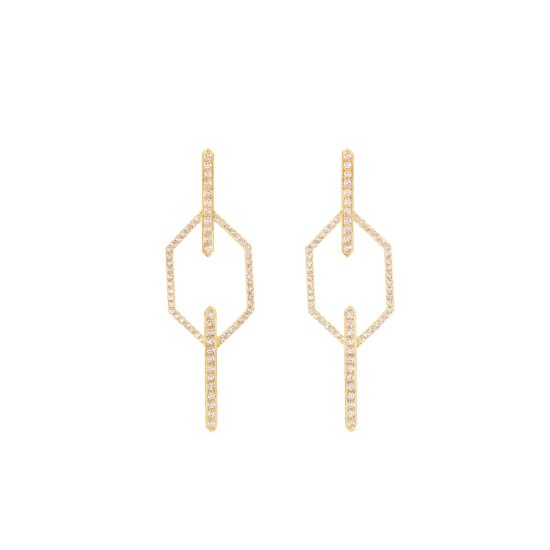 echo alessia earrings white diamonds gold