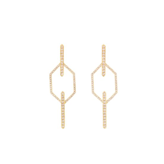 echo alessia earrings white diamonds gold