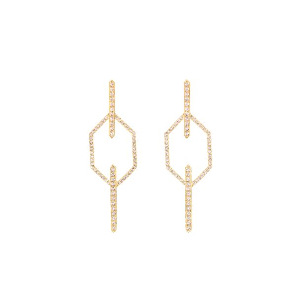 echo alessia earrings white diamonds gold