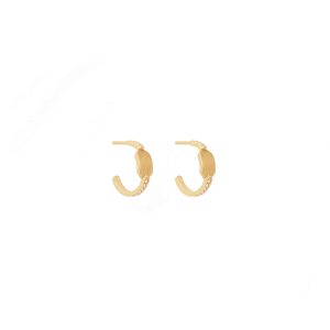 echo hoops white diamonds gold earrings