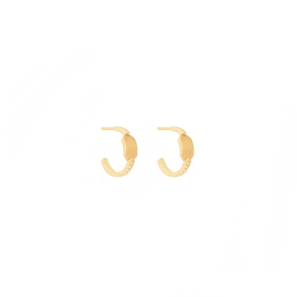 echo hoops white diamonds gold earrings alveare jewelry
