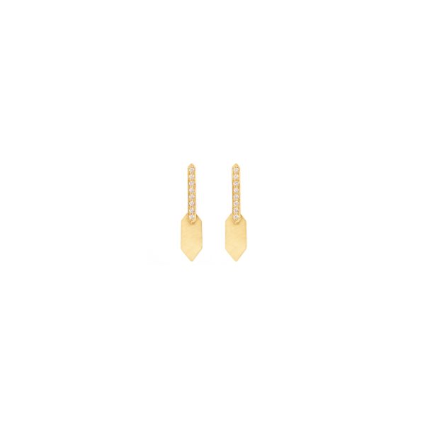 echo short earrings white diamonds gold alveare jewelry