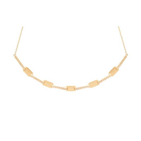 echo large necklace white diamonds gold alverare jewlery