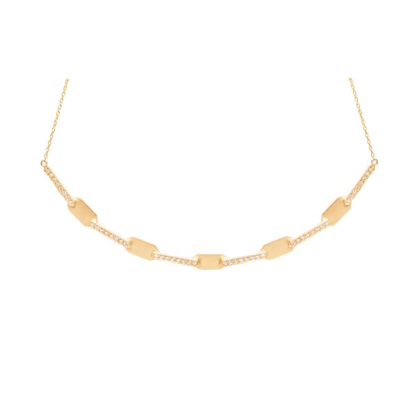 echo large necklace white diamonds gold alverare jewlery