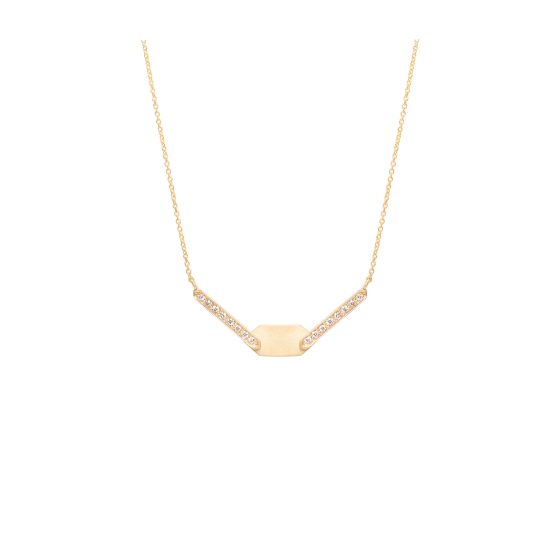 echo short necklace white diamonds gold alveare jewlery