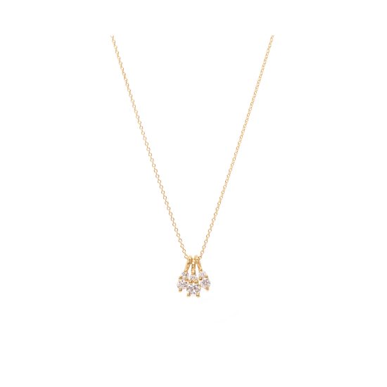 gia cluster necklace white diamonds gold alveare jewelry
