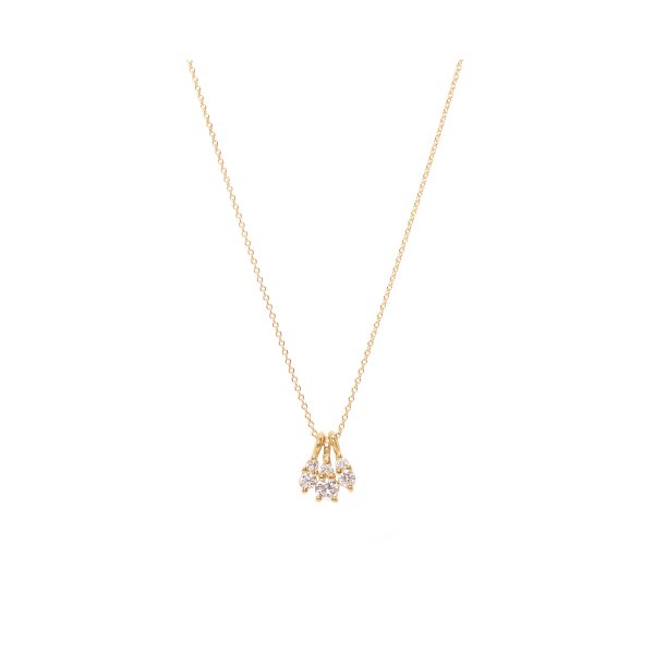 gia cluster necklace white diamonds gold alveare jewelry