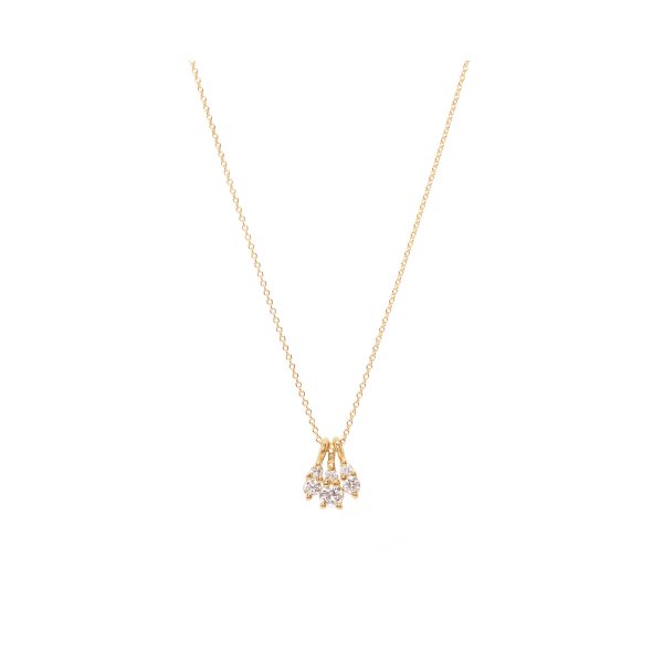 gia cluster necklace white diamonds gold alveare jewelry