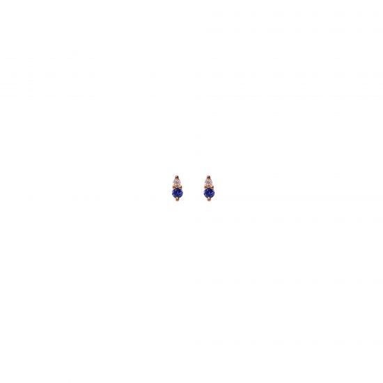 gia tiny earrings sapphires white diamonds gold