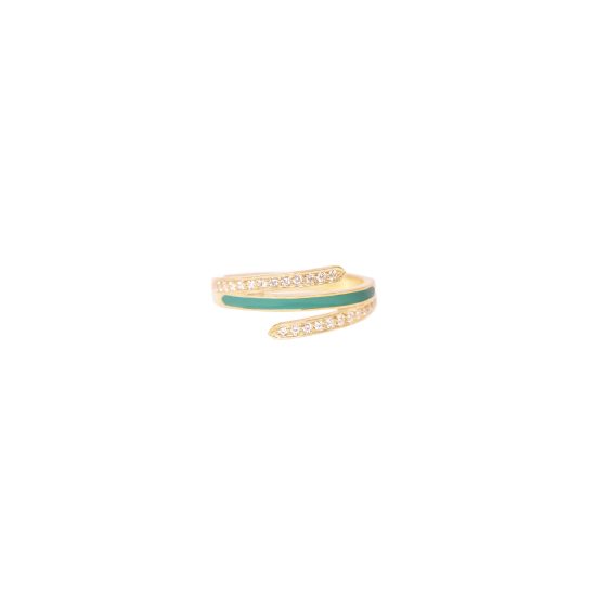 echo ivy ring enamel white diamonds gold alveare jewelry