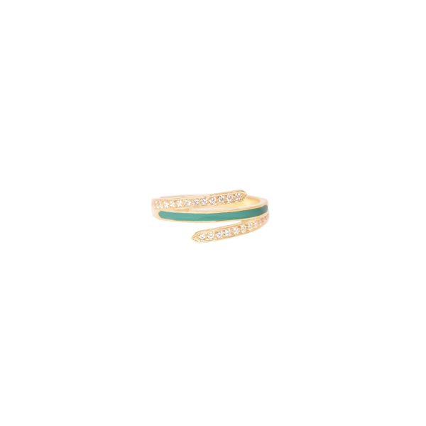 echo ivy ring enamel white diamonds gold alveare jewelry