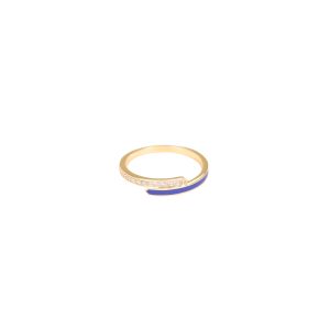 echo ring white diamonds enamel gold