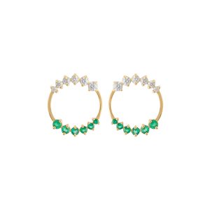 caldera earrings white diamonds emeralds gold astrum