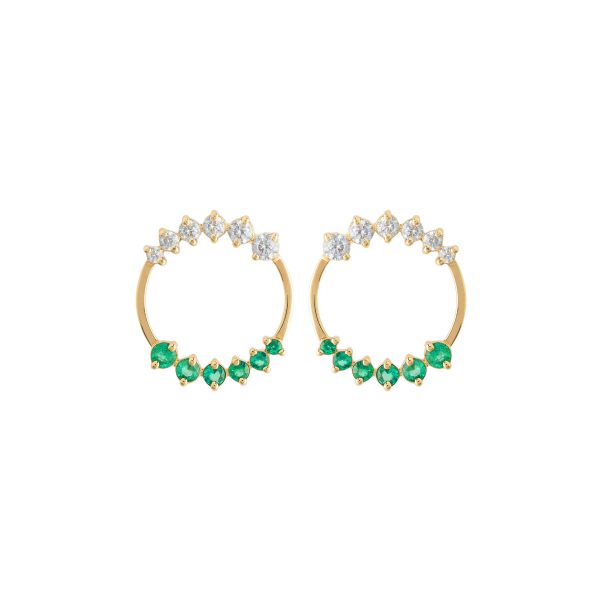 caldera earrings white diamonds emeralds gold astrum