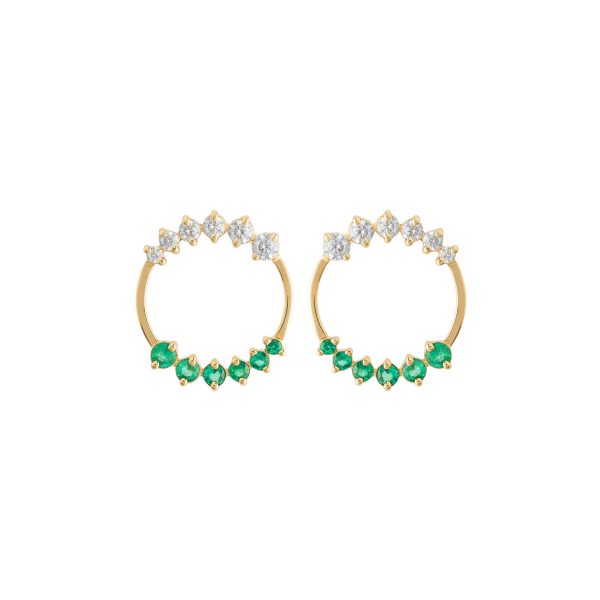 caldera earrings white diamonds emeralds gold astrum