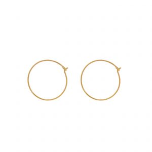 thin gold hoops medium size