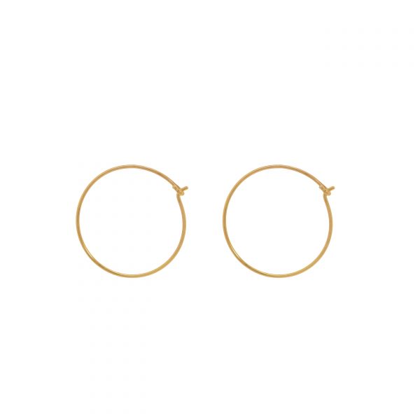 thin gold hoops medium size