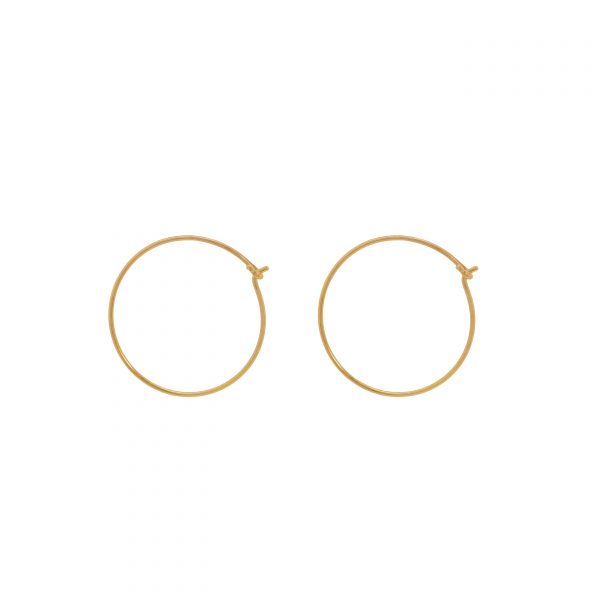 thin gold hoops medium size