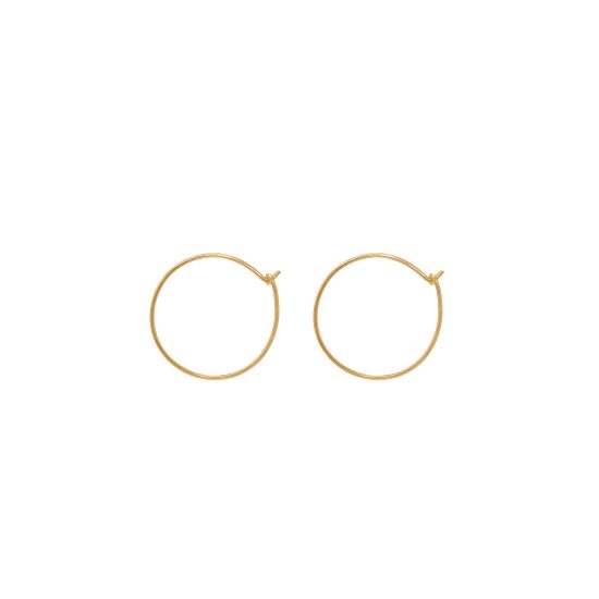 thin gold hoops small size