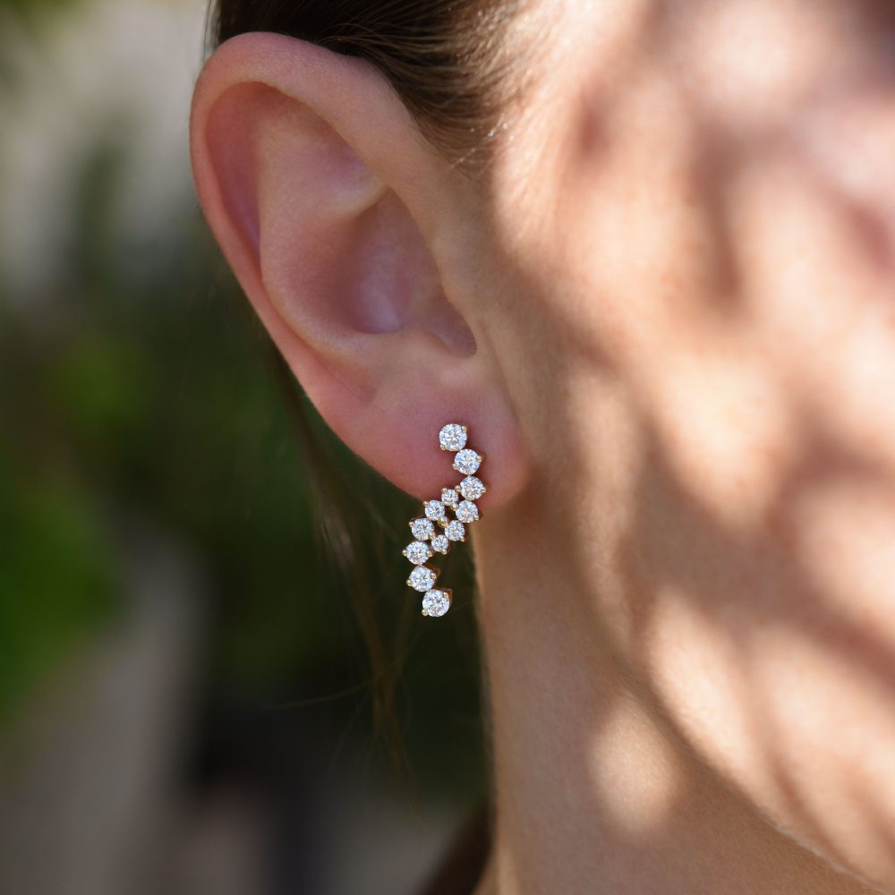 caldera novus earrings white diamonds gold alveare astrum jewelry