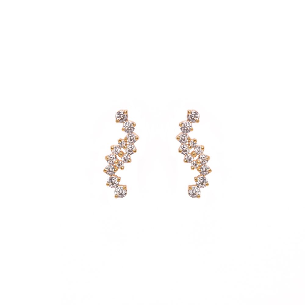 caldera earrings gold white diamonds